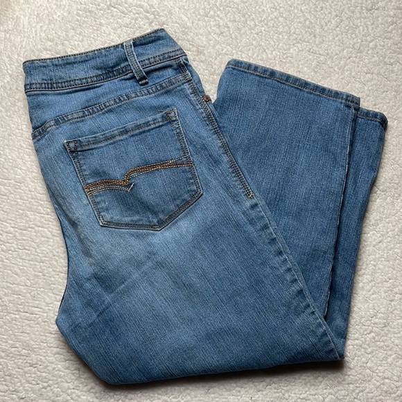 Faded Glory Cropped Denim ankle comfy stretch Size 14 - Picture 4 of 6